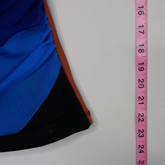 INC • PETITE 2P short sleeve work top rusched sides colorblock slimming women's - Picture 5 of 5